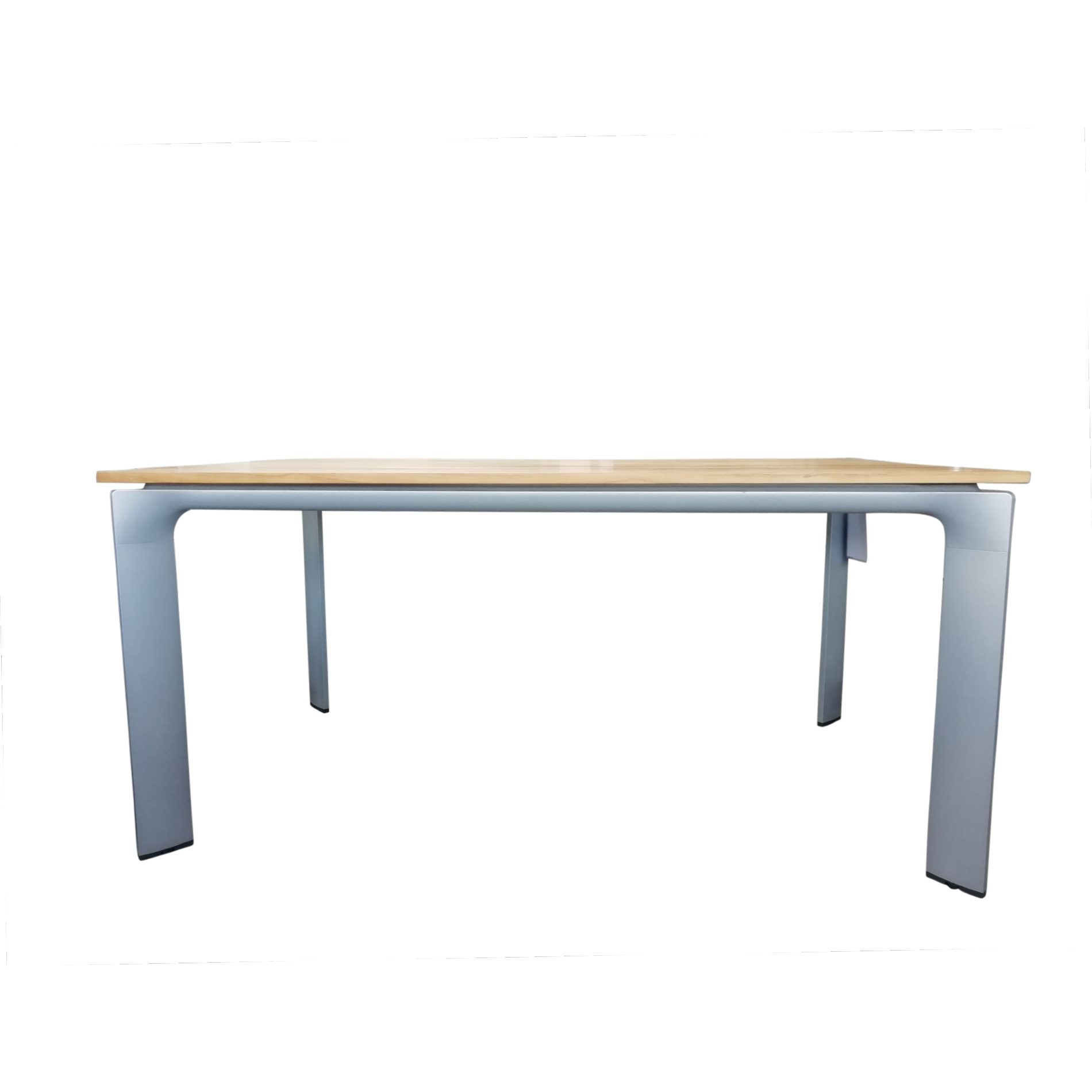 Kettler "Diamond" Tischsystem Gartentisch, Tischgestell Aluminium silber, Tischplatte Teakholz breite Leisten, 160x95 cm
