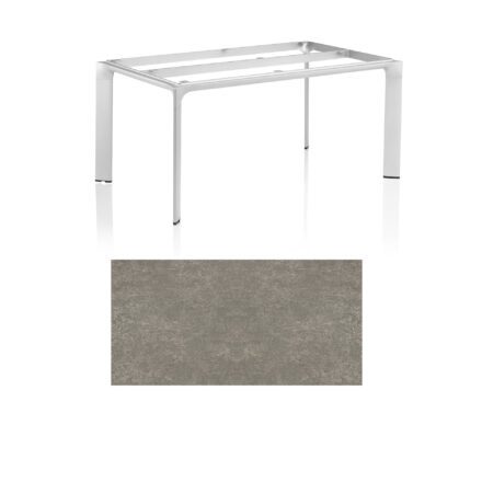 Kettler "Diamond" Tischsystem Gartentisch, Tischgestell 180x95cm, Alu silber, Tischplatte Keramik grau-taupe
