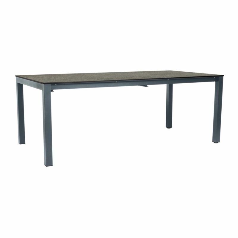 Stern Ausziehtisch 200/250x100 cm, Aluminium graphit, HPL Vintage Stone