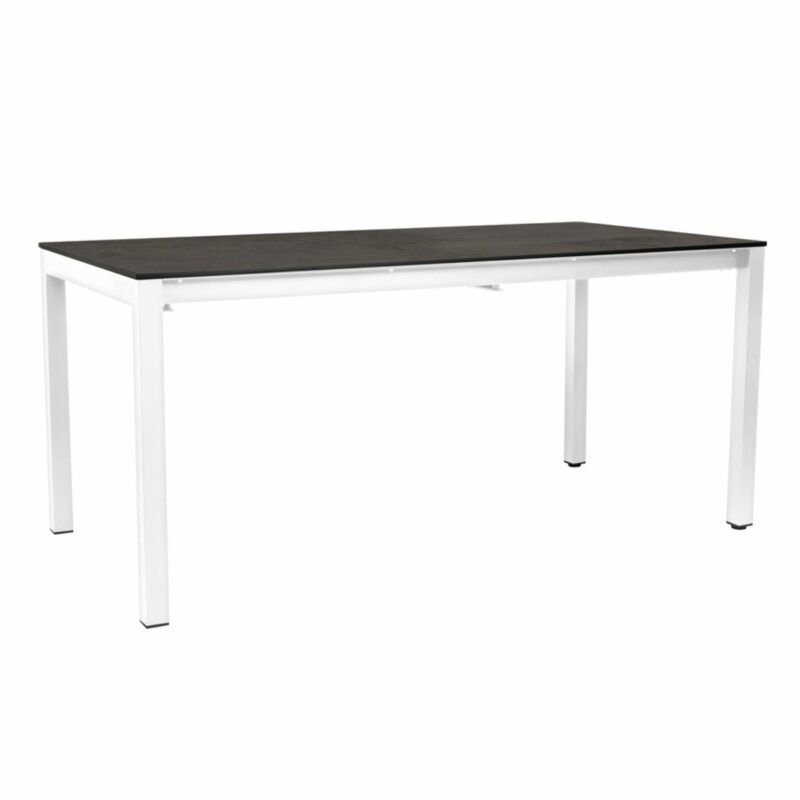 Stern Ausziehtisch 200/250x100 cm, Aluminium weiß, HPL Smoky
