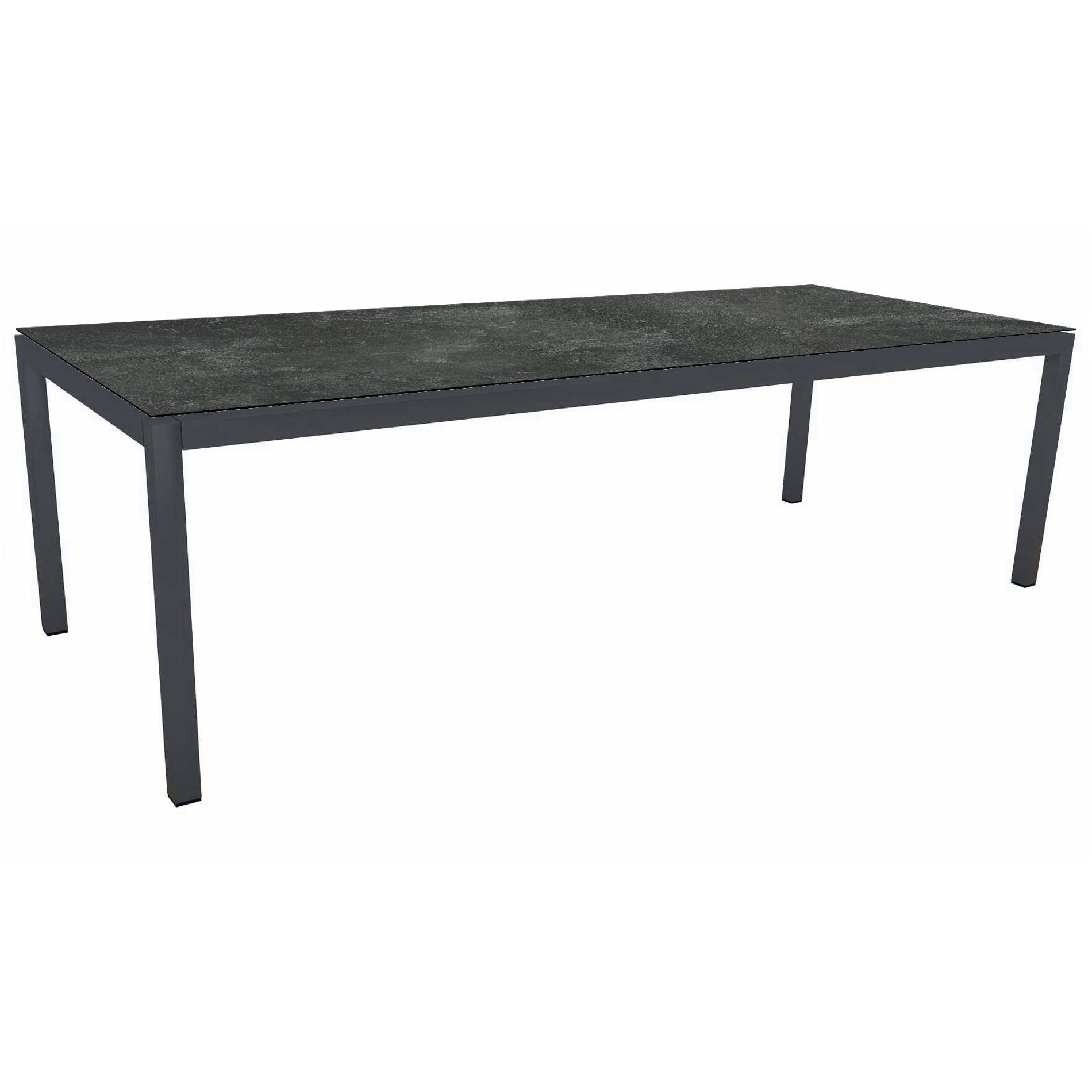 Stern Gartentisch, Gestell Aluminium anthrazit, Tischplatte HPL Slate, 250x100cm