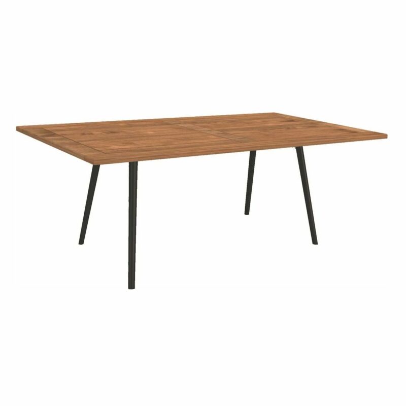 Stern "Interno" Gartentisch, Gestell Alu schwarz matt, Rundrohr, Tischplatte Teakholz, 180x100 cm