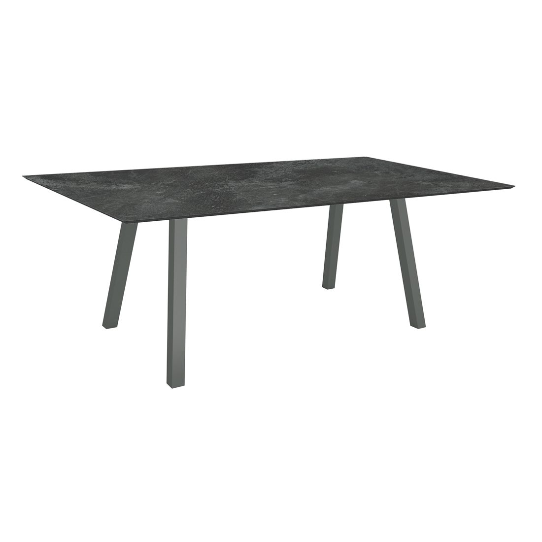 Stern Tisch "Interno", Größe 180x100cm, Alu anthrazit, Vierkantrohr, Tischplatte HPL Slate
