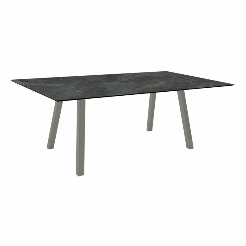 Stern Tisch "Interno", Größe 180x100cm, Alu graphit, Vierkantrohr, Tischplatte HPL Slate