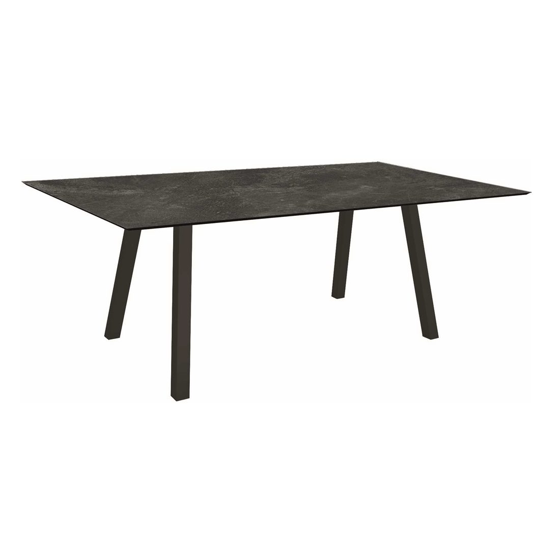 Stern Tisch "Interno", Größe 180x100cm, Alu schwarz matt, Vierkantrohr, Tischplatte HPL Slate