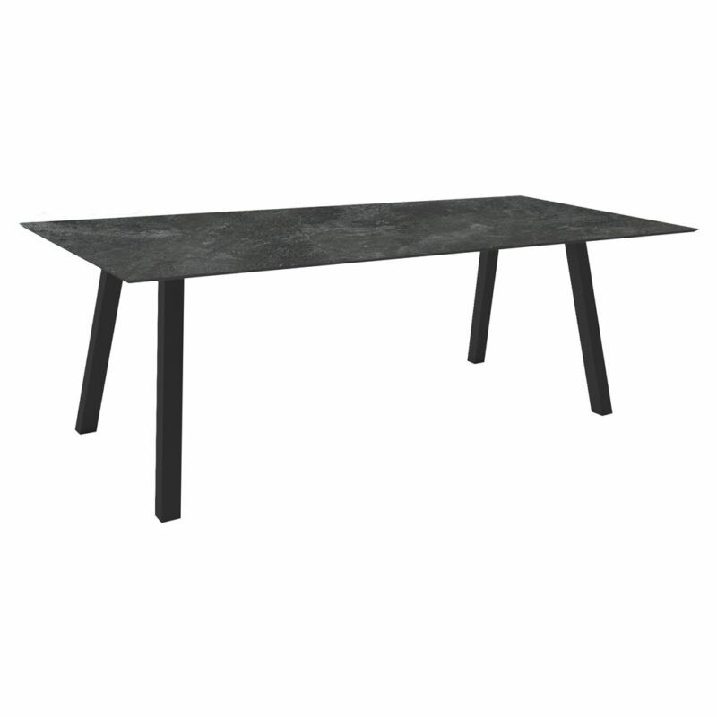 Stern Tisch "Interno", Größe 220x100cm, Alu anthrazit, Vierkantrohr, Tischplatte HPL Slate