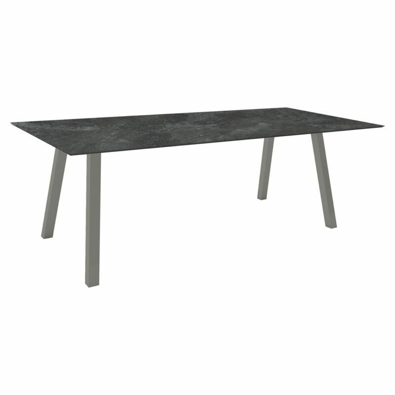 Stern Tisch "Interno", Größe 220x100cm, Alu graphit, Vierkantrohr, Tischplatte HPL Slate