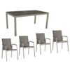 Stern Gartenmöbel-Set mit Stuhl "New Top“ und Gartentisch Aluminium/HPL, Gestelle Aluminium graphit, Sitz Textil silbergrau, Tischplatte HPL Slate, 160x90 cm