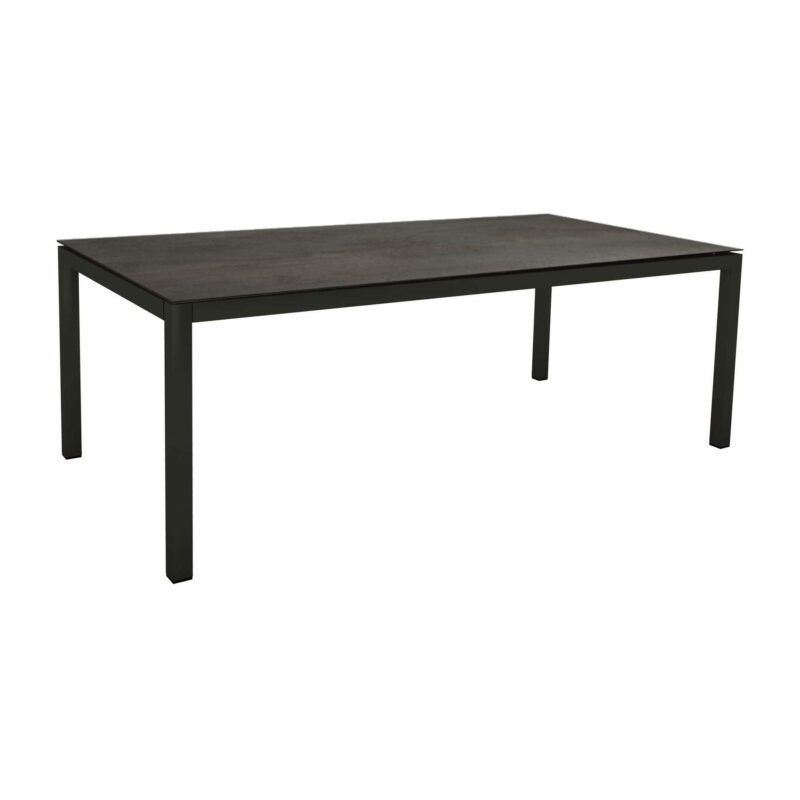 Stern Tischsystem Gartentisch 200x100 cm, Gestell Aluminium schwarz matt, Tischplatte HPL Nitro