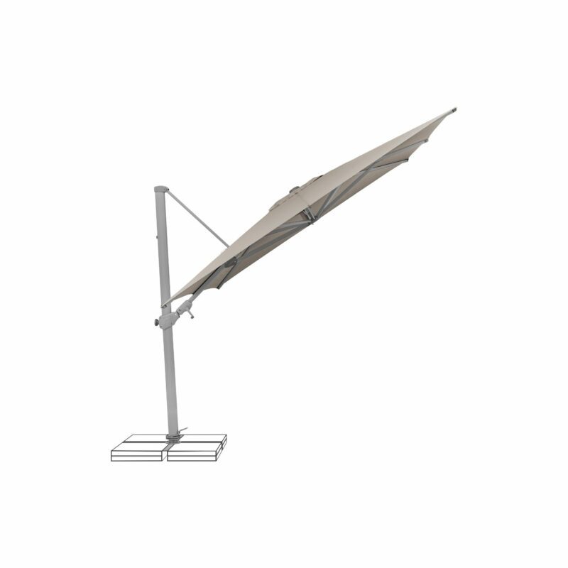 SUNCOMFORT® by GLATZ, Sonnenschirm "Varioflex", Gestellfarbe Texture silver, 330 x 270 cm, Dessin 053 - Light taupe