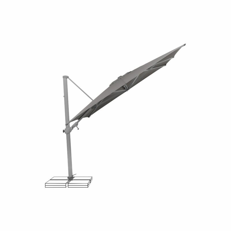 SUNCOMFORT® by GLATZ, Sonnenschirm "Varioflex", Gestellfarbe Texture silver, 330 x 270 cm, Dessin 057- Stonegrey