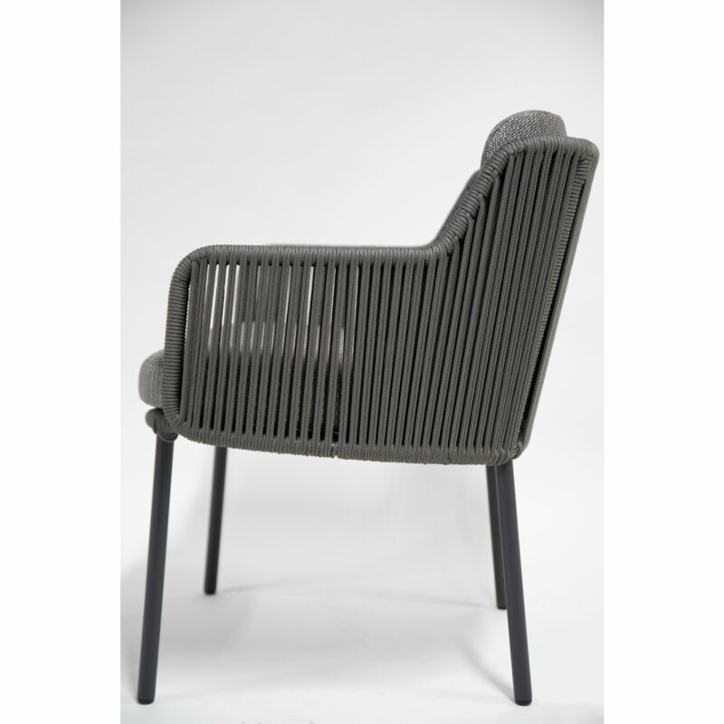 4Seasons Outdoor "Bernini" Diningsessel, Edelstahl anthrazit, Rope platinum