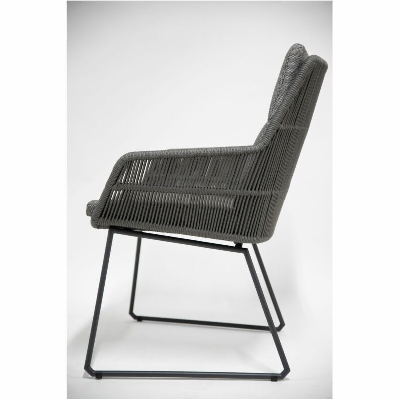 4Seasons Outdoor "Valencia" Diningsessel, Edelstahl anthrazit, Rope platinum