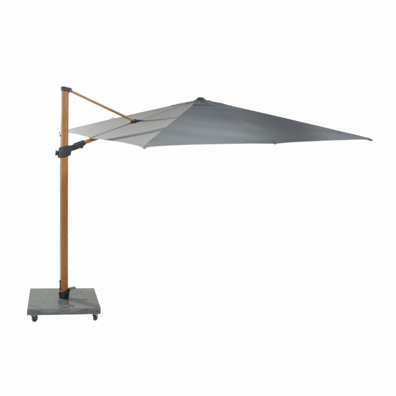 4Seasons Outdoor "Siesta Premium" Pendelschirm 300 x 300 cm, Gestell Aluminium Holzoptik, Bezug Solefin charcoal