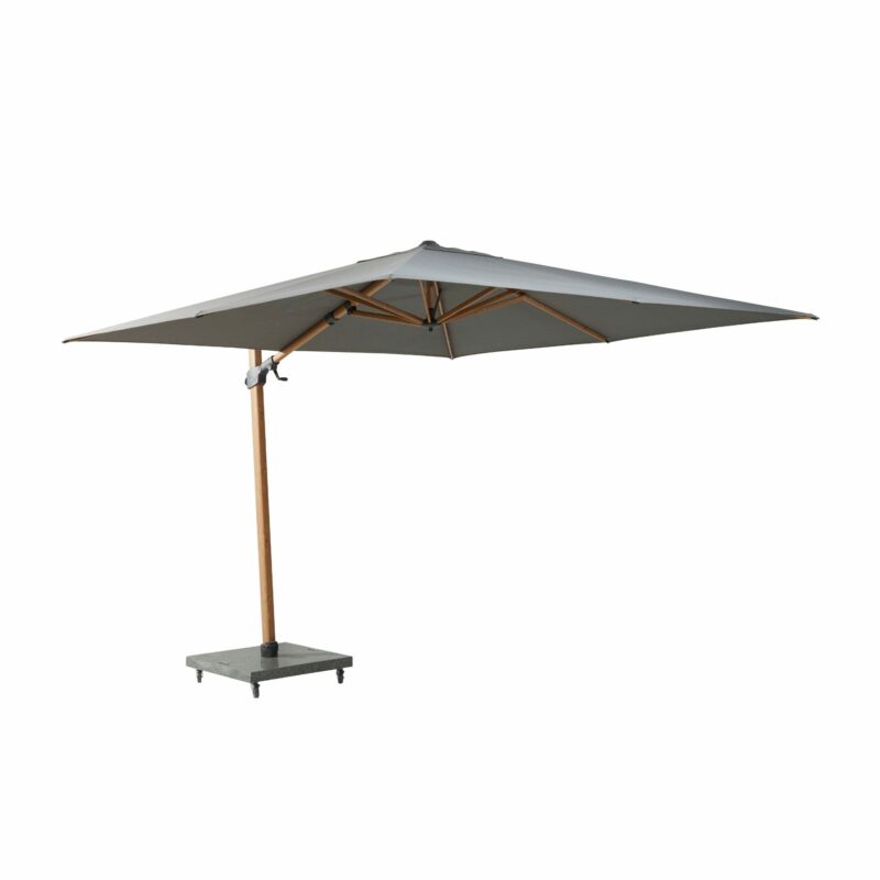 4Seasons Outdoor "Siesta Premium" Pendelschirm 300 x 300 cm, Gestell Aluminium Holzoptik, Bezug Solefin charcoal