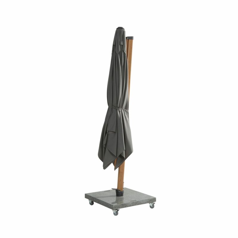 4Seasons Outdoor "Siesta Premium" Pendelschirm 300 x 300 cm, Gestell Aluminium Holzoptik, Bezug Solefin charcoal