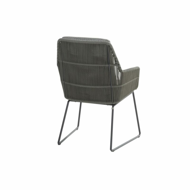 4Seasons Outdoor "Valencia" Diningsessel, Edelstahl anthrazit, Rope platinum