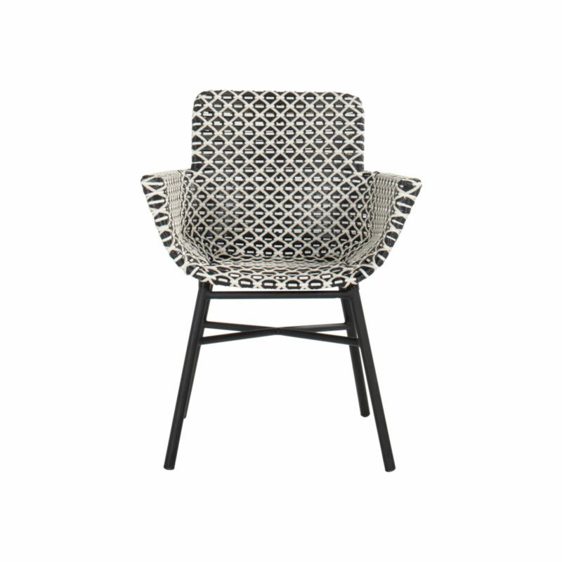 Hartman "Delphine" Design Chair, Alu Carbon Black, Geflecht Schwarz-Weiß