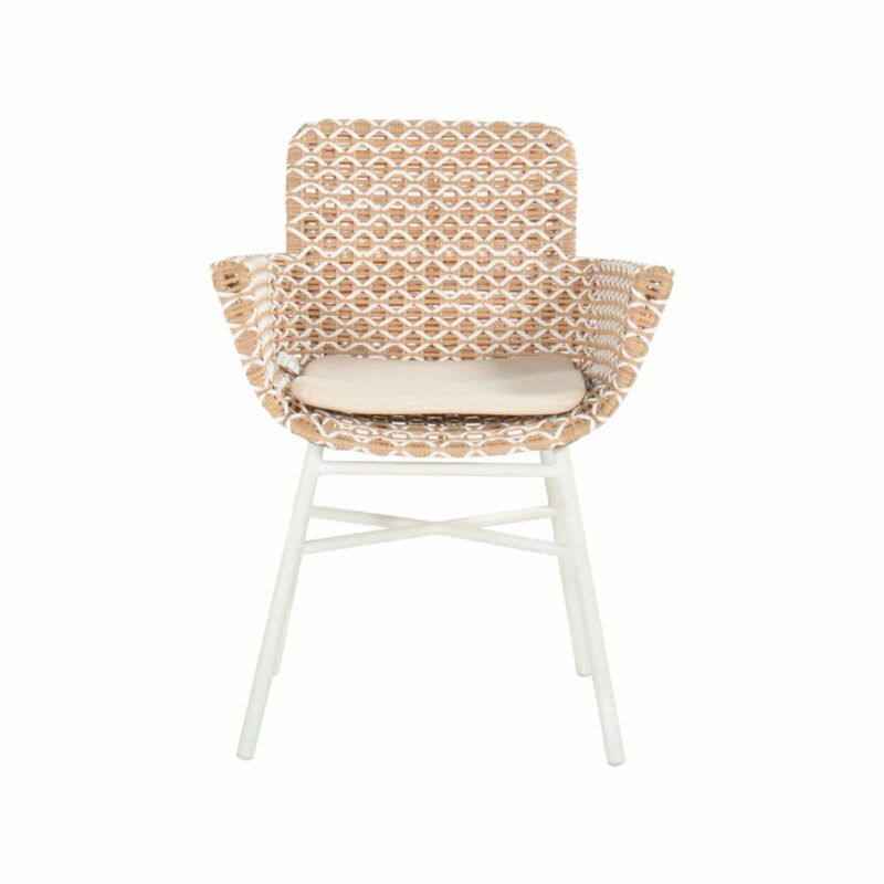 Hartman "Delphine" Design Chair, Alu Royal White, Geflecht Honey