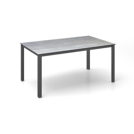 Kettler "Cubic" Gartentisch, Gestell Aluminium anthrazit, Tischplatte HPL grau mit Fräsung, 160x95 cm