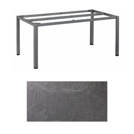 Kettler "Cubic" Tischgestell 180x95 cm, Aluminium anthrazit mit HPL-Platte Jura anthrazit