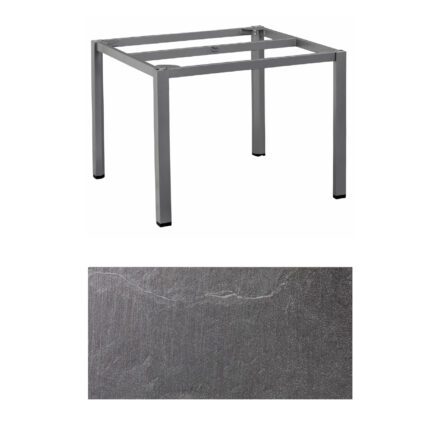 Kettler "Cubic" Tischgestell 95x95 cm, Aluminium anthrazit mit HPL-Platte Jura anthrazit