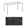 Kettler "Cubic" Tischgestell 140x70 cm, Aluminium silber mit HPL-Platte Marmor grau