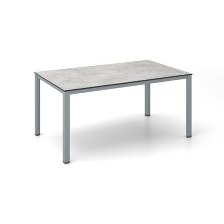 Kettler "Cubic" Gartentisch, Gestell Aluminium silber, Tischplatte HPL hellgrau meliert, 160x95 cm