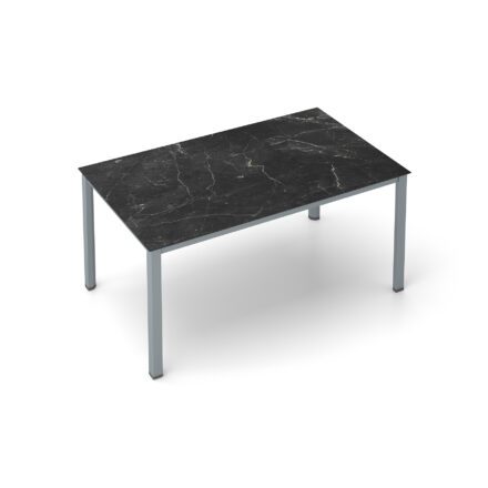 Kettler "Cubic" Gartentisch, Gestell Aluminium silber, Tischplatte HPL Marmor grau, 160x95 cm