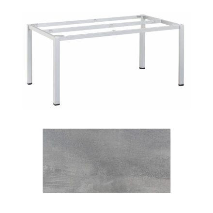 Kettler "Cubic" Tischgestell 160x95 cm, Aluminium silber mit HPL-Platte silber-grau