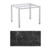 Kettler "Cubic" Tischgestell 95x95 cm, Aluminium silber mit HPL-Platte Marmor grau