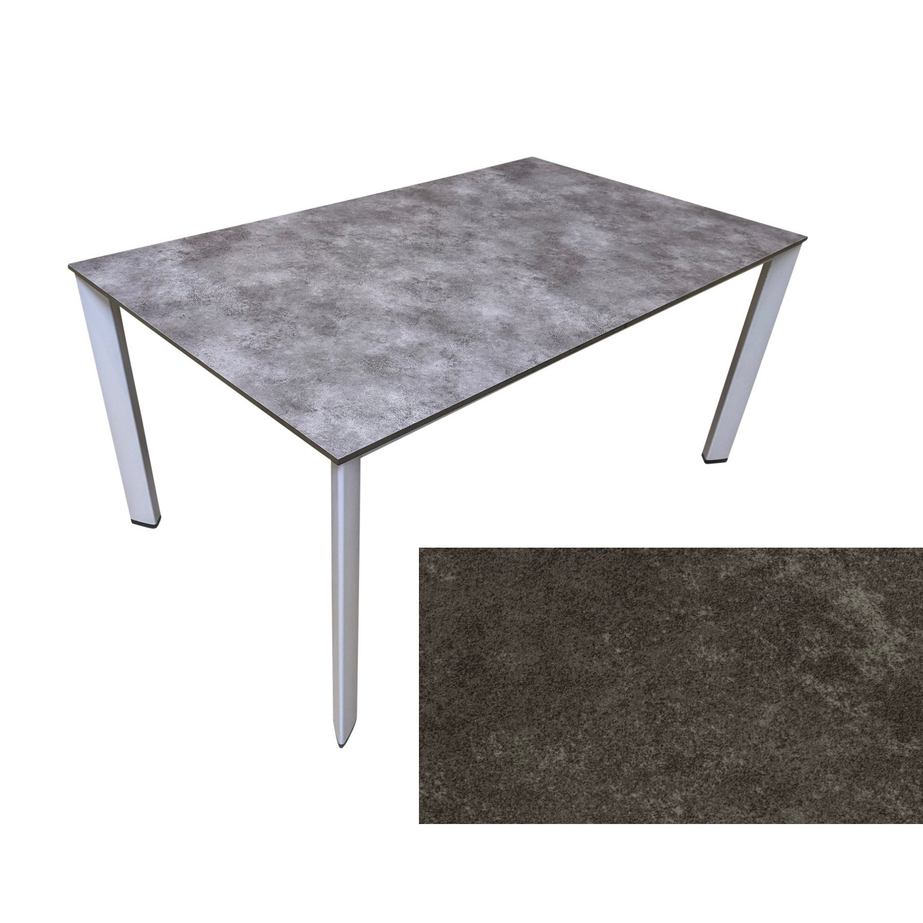 Kettler "Edge" Gartentisch, Gestell Aluminium silber, Tischplatte Keramik anthrazit, 160x95 cm