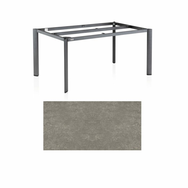 Kettler "Edge" Gartentisch, Gestell Aluminium anthrazit, Tischplatte Keramik grau-taupe, 180x95 cm