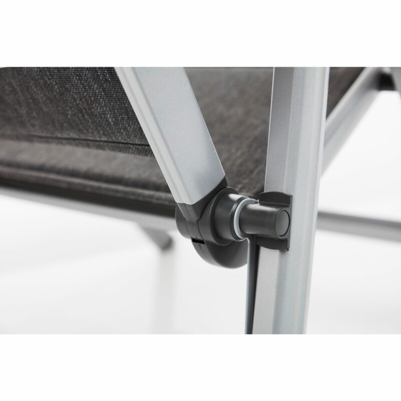 Kettler "Basic Plus Padded" Multipositionssessel, Gestell Aluminium silber, Sitzfläche Textilgewebe anthrazit meliert