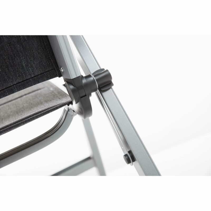 Kettler "Basic Plus Padded" Multipositionssessel, Gestell Aluminium silber, Sitzfläche Textilgewebe anthrazit meliert