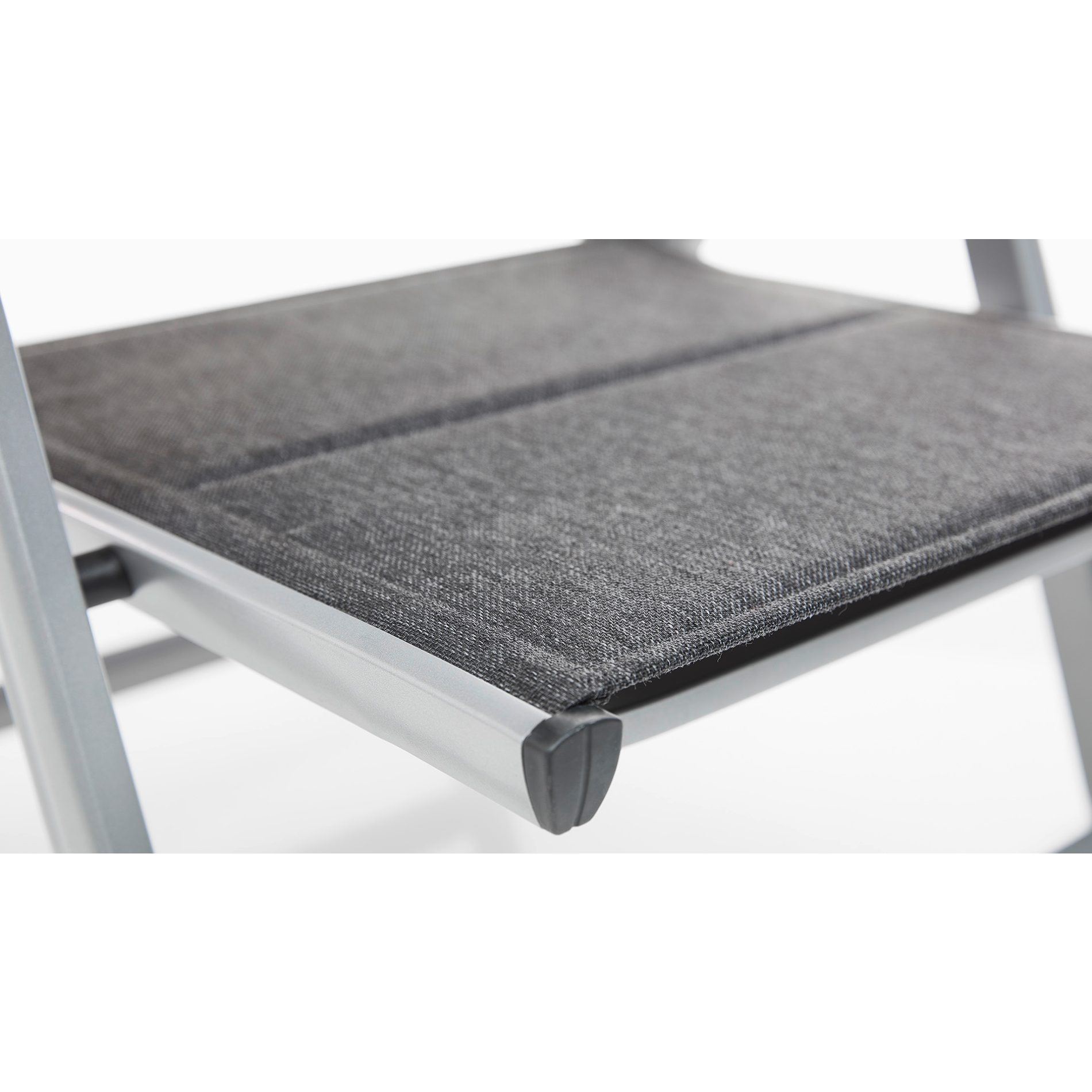 Kettler “Granada Padded“ Multipositionssessel, Gestell Aluminium silber, Sitzfläche Textilgewebe anthrazit meliert