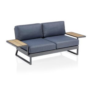 Kettler "Ocean Skid Platform" Loungesofa 2-sitzig, Alu anthrazit matt, Bezug Agora® brisa