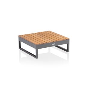 Kettler "Ocean Skid Platform" Loungetisch, Alu anthrazit, Tischplatte Teak