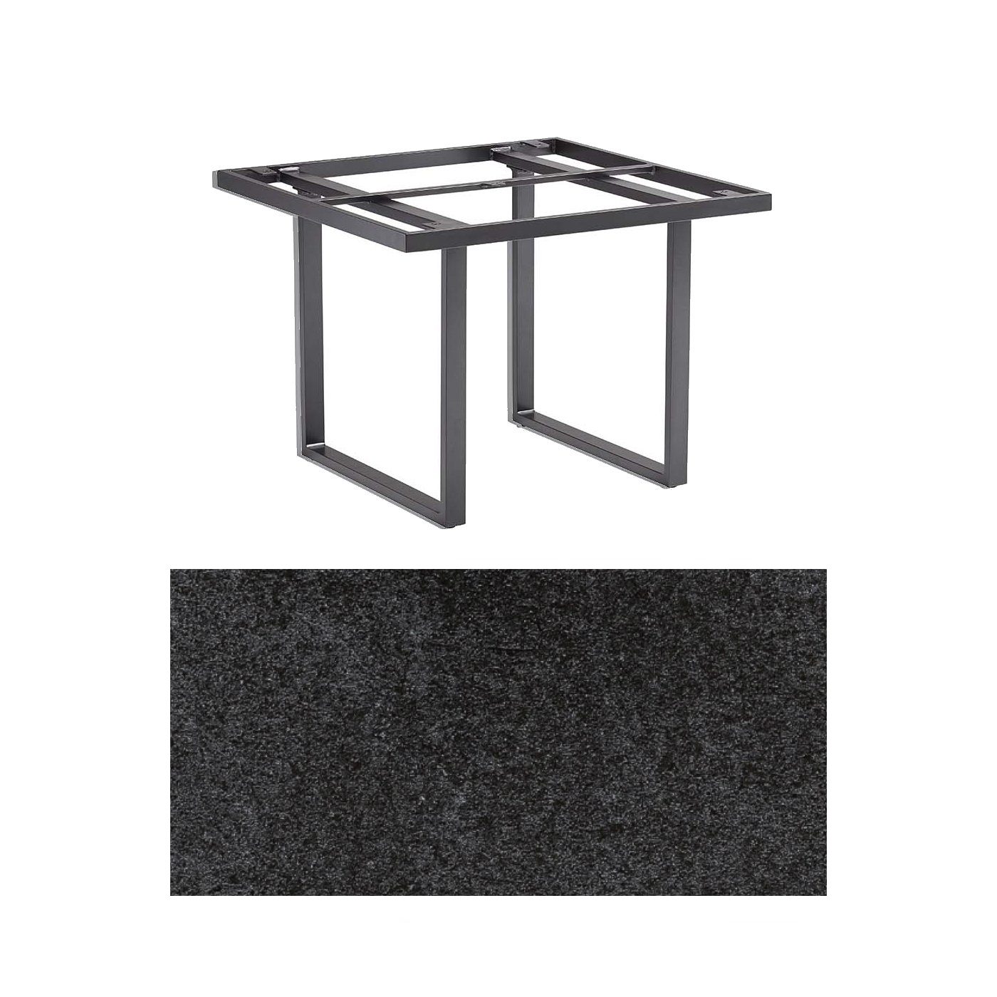 Kettler "Skate" Gartentisch Casual Dining, Gestell Aluminium anthrazit, Tischplatte HPL Stahl, 95x95 cm, Höhe ca. 68 cm