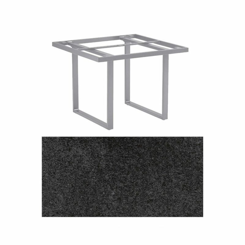 Kettler "Skate" Gartentisch Casual Dining, Gestell Aluminium silber, Tischplatte HPL Stahl, 95x95 cm, Höhe ca. 68 cm