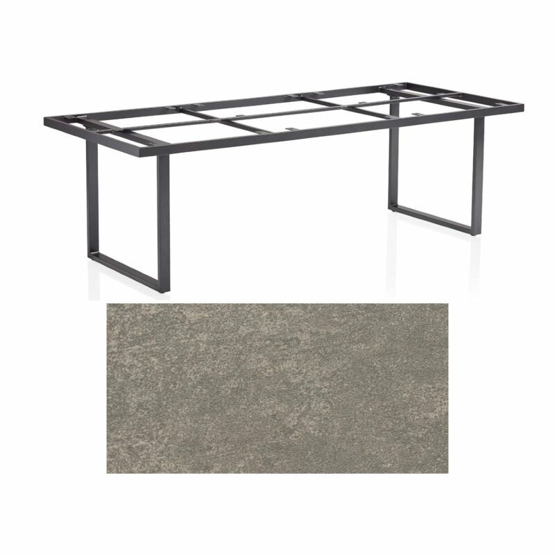 Kettler "Skate" Gartentisch Casual Dining, Gestell Aluminium anthrazit, Tischplatte Keramik grau-taupe, 220x95 cm, Höhe ca. 68 cm