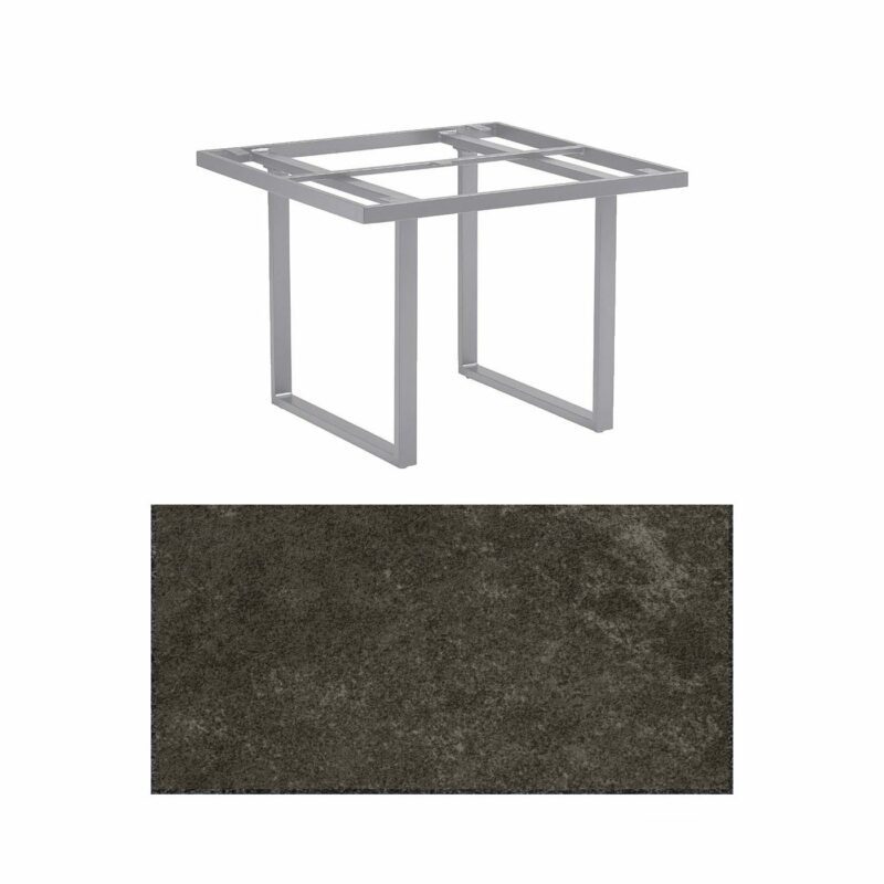 Kettler "Skate" Gartentisch Casual Dining, Gestell Aluminium silber, Tischplatte Keramik anthrazit, 95x95 cm, Höhe ca. 68 cm
