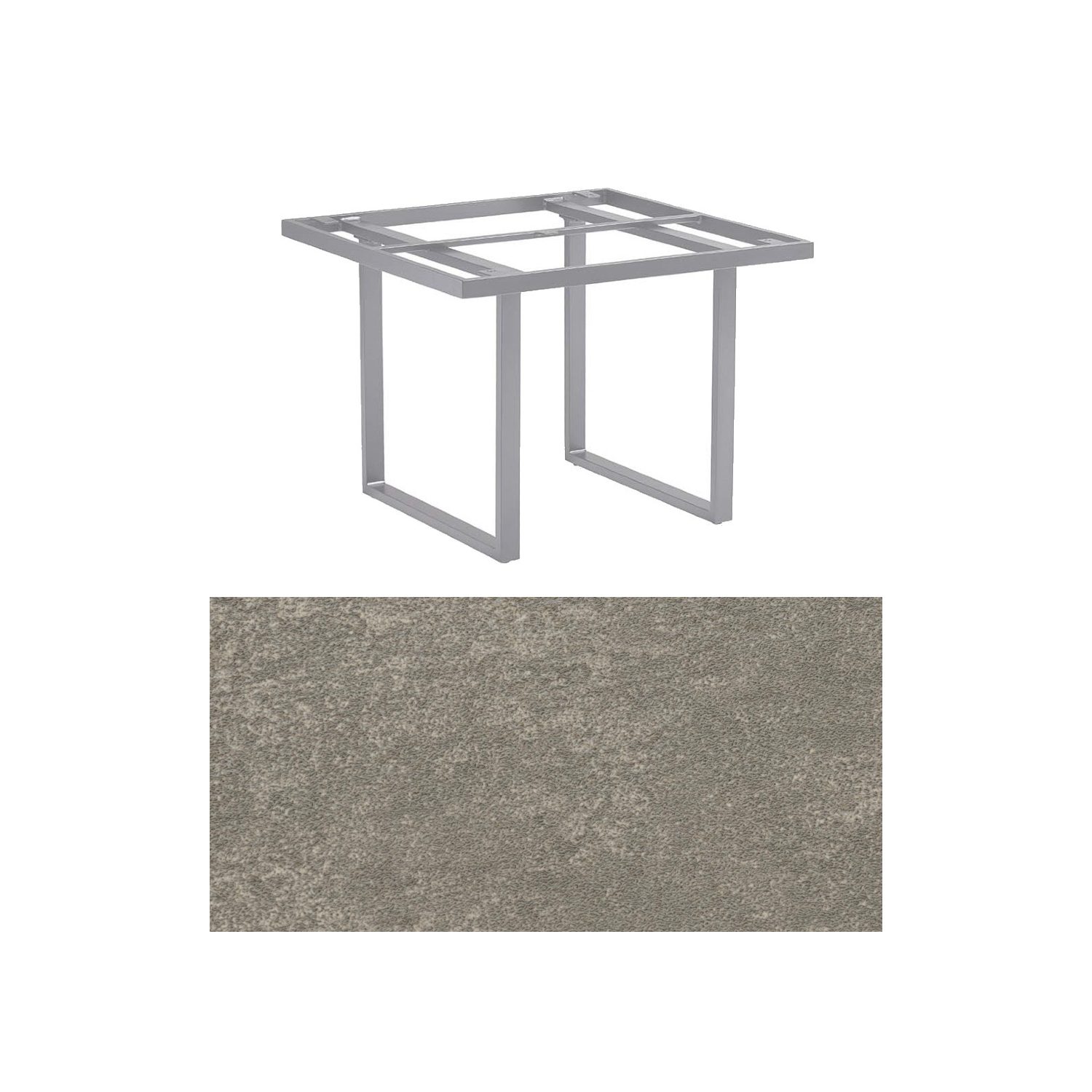 Kettler "Skate" Gartentisch Casual Dining, Gestell Aluminium silber, Tischplatte Keramik grau-taupe, 95x95 cm, Höhe ca. 68 cm