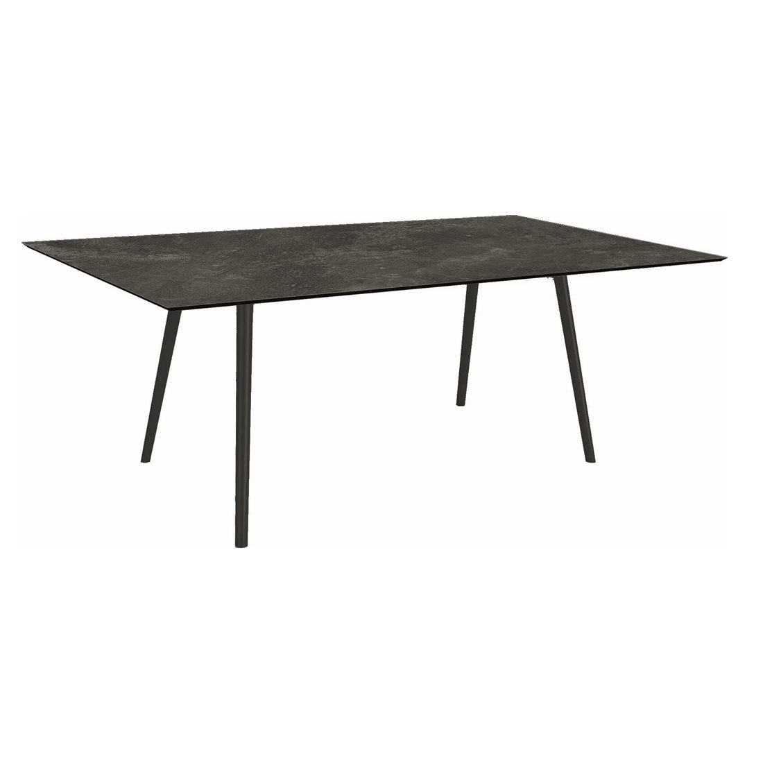 Stern "Interno" Gartentisch, Gestell Alu schwarz matt, Rundrohr, Tischplatte HPL Slate, 180x100 cm