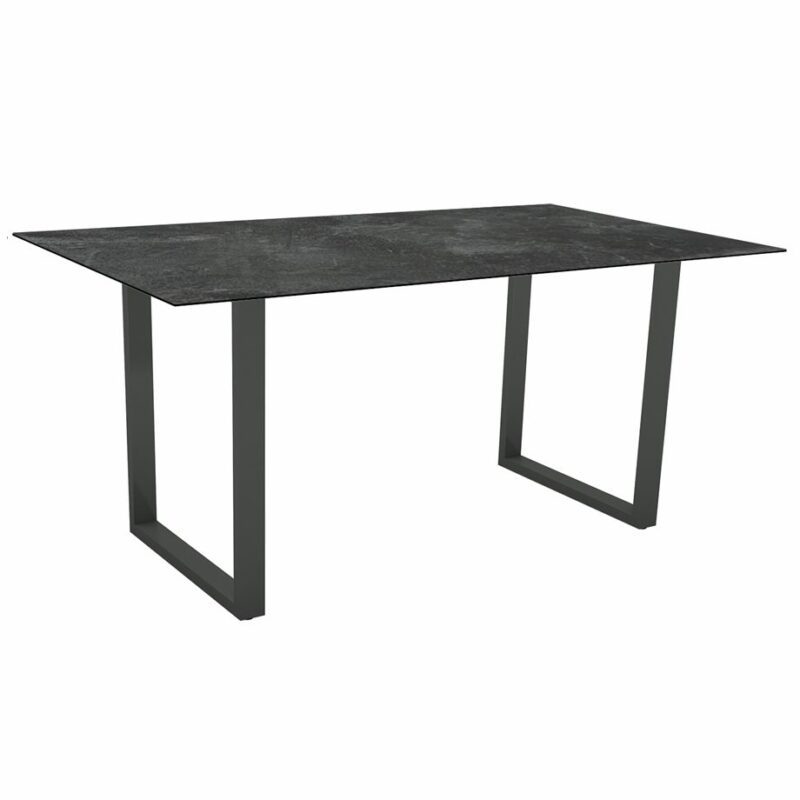 Stern Kufentisch, Gestell anthrazit, Tischplatte HPL Slate, Tischgröße: 160x90 cm