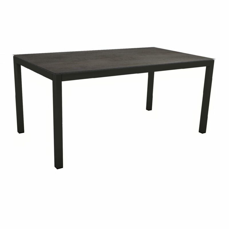 Stern Gartentisch, Gestell Aluminium schwarz matt, Tischplatte HPL Nitro, 130x80 cm