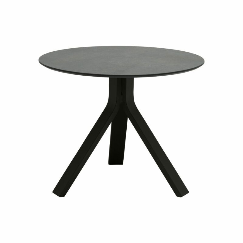 Stern "Freddie" Beistelltisch, Gestell Aluminium schwarz matt, Tischplatte HPL Smoky, Ø 60 cm, Höhe 48 cm