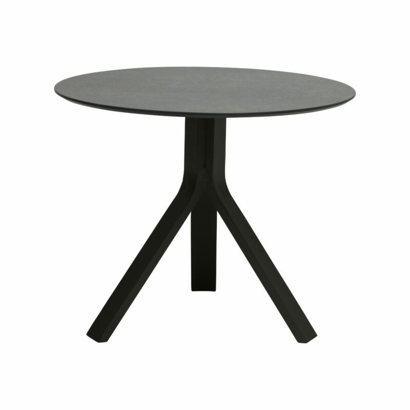 Stern "Freddie" Beistelltisch, Gestell Aluminium schwarz matt, Tischplatte HPL Smoky, Ø 65 cm, Höhe 53 cm