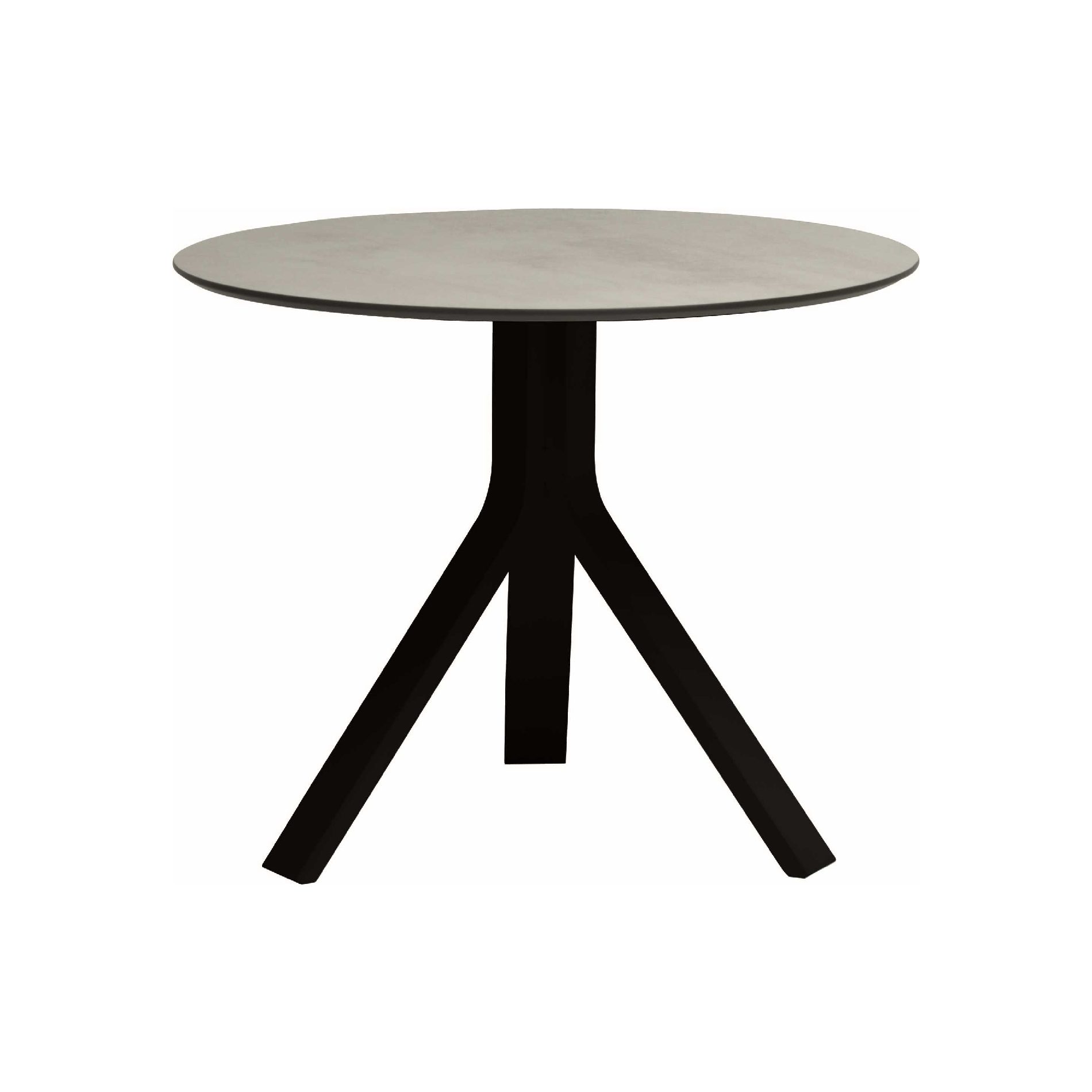 Stern "Freddie" Beistelltisch, Gestell Aluminium schwarz matt, Tischplatte HPL Zement hell, Ø 65 cm, Höhe 53 cm