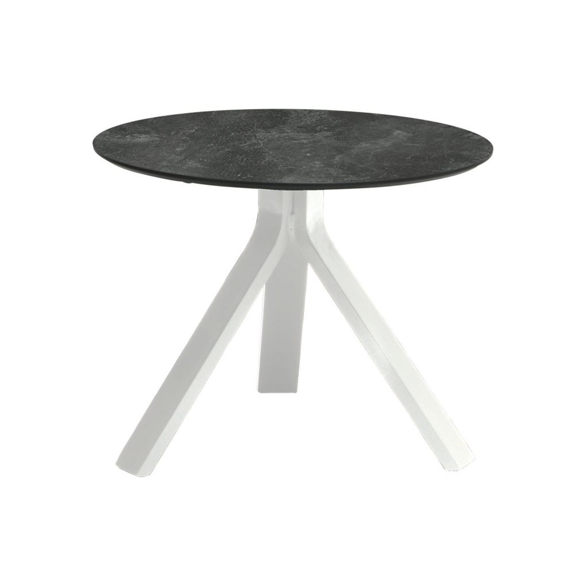 Stern "Freddie" Beistelltisch, Gestell Aluminium weiß, Tischplatte HPL Slate, Ø 55 cm, Höhe 43 cm
